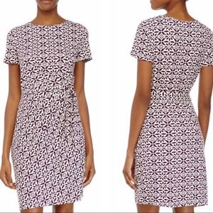 Diane Von Furstenberg Purple and White Midi Dress